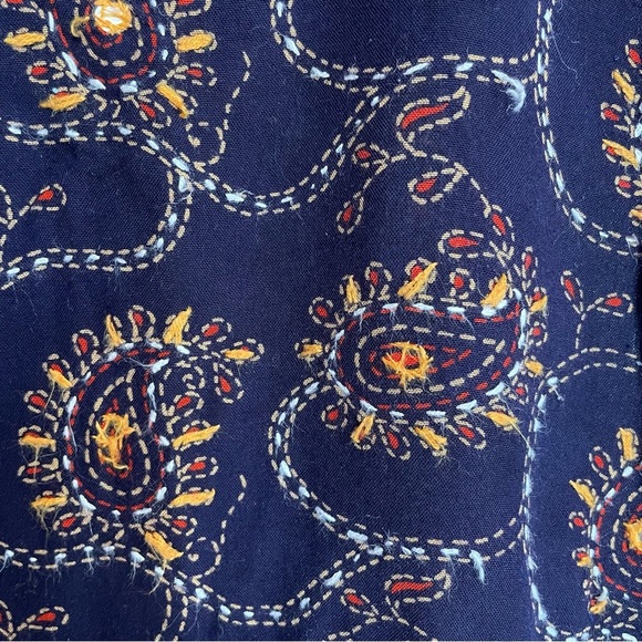 vintage 1970s Hippie Tank Top Made in India soft Cotton Embroidery design Sz S - Picture 6 of 7